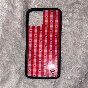 Wildflower phone case Red Gingham Hearts